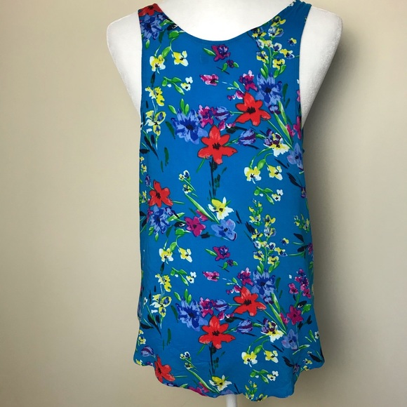 NWOT Old Navy Citron Racerback Floral Tank Top - Picture 3 of 4